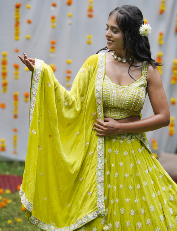 Parrot Bridal Lehnga
