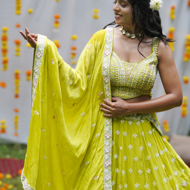 Parrot Bridal Lehnga