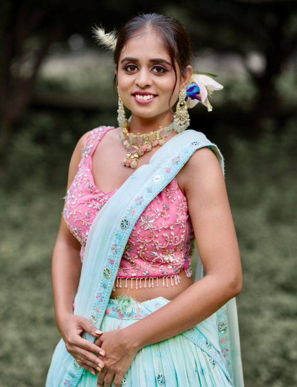 Sky blue Bridal Lehnga - Image 3