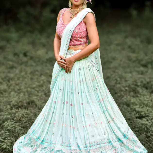 Sky blue Bridal Lehnga