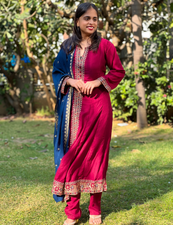 Maroon Kurta Set