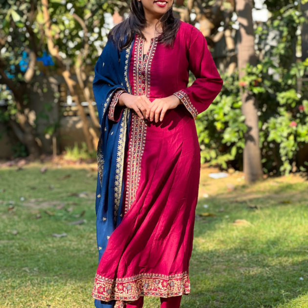 Maroon Kurta Set