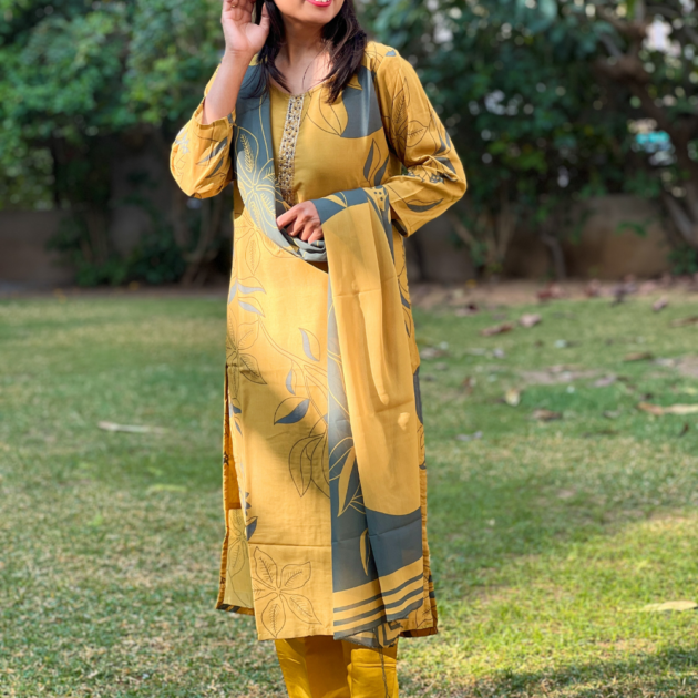 Mustard Yellow Kurta Set