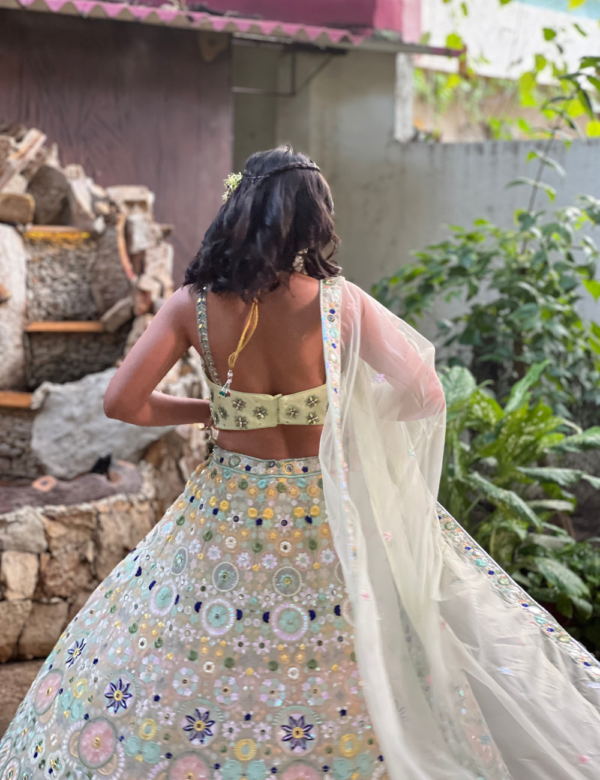 Light Green Bridal Lehnga - Image 3