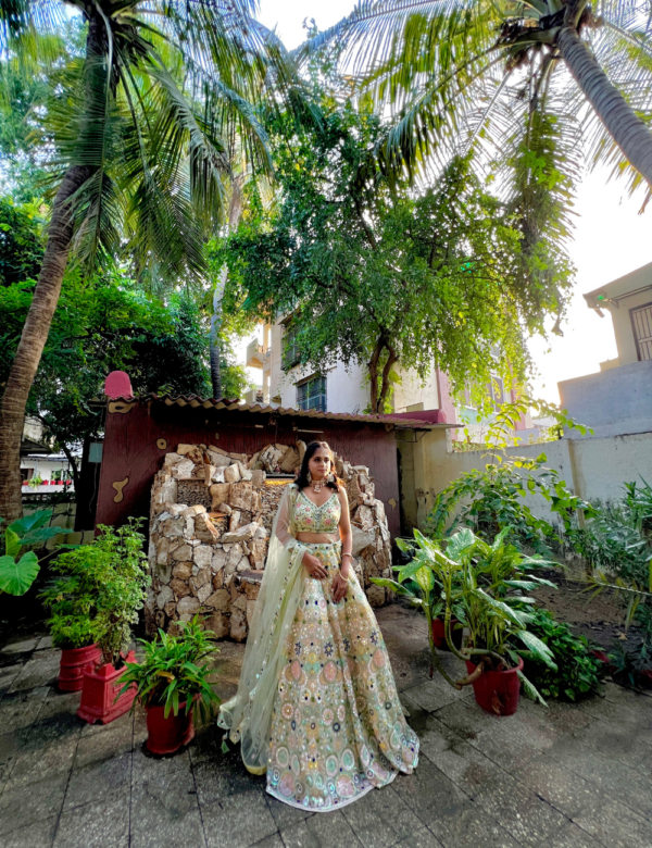 Light Green Bridal Lehnga - Image 2