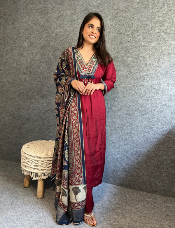 Maroon Kurta Set