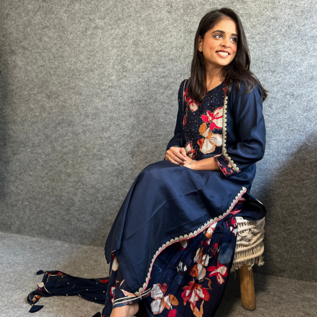 Navy Blue Kurta Set