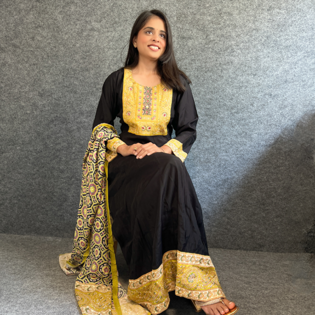 Black anarkali Kurta Set