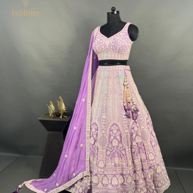 Lavender Bridal Lehnga