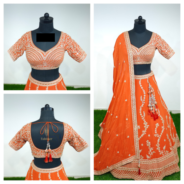 Rust Orange Bridal Lehnga