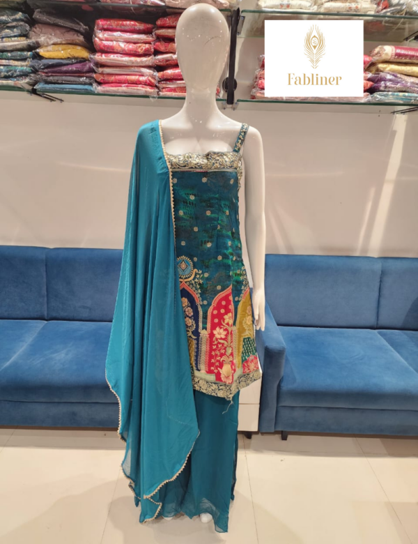 Turquoise sharara Set