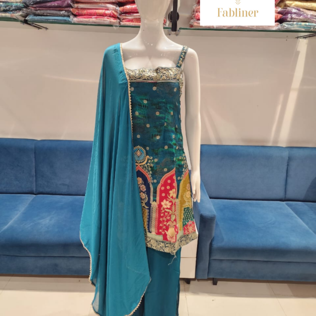Turquoise sharara Set