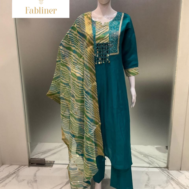 Teal Blue Kurta Set